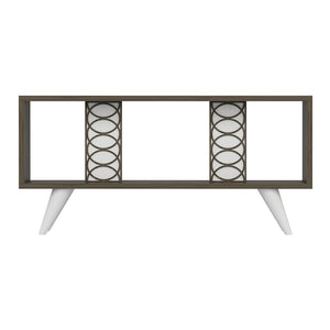 Table TV Ockelbo 45x90x30 cm Blanc / Noyer [en.casa]