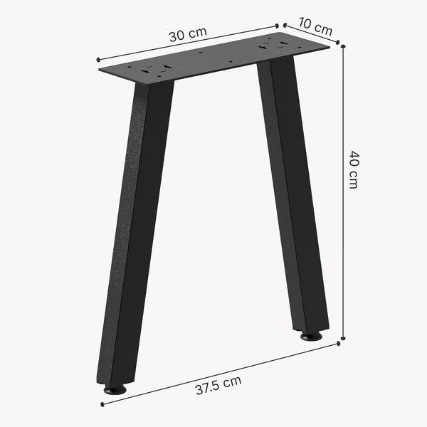 Structure de table Mariager lot de 2 acier 40x37,5 cm noir [en.casa]