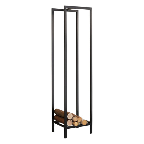 Range-bûches Taarbæk pour intérieur / extérieur 140 x 35 x 35 cm noir [en.casa]