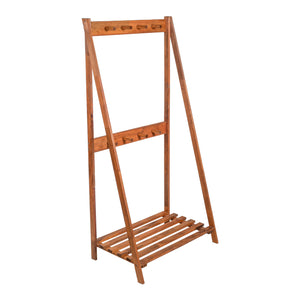 Portemanteau Middelfart à 8 crochets pin 152 x 75 x 45 cm bois foncé [en.casa]