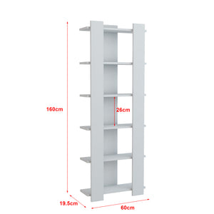 Bibliothèque Præstø à 6 niveaux 160 x 60 x 19,5 cm blanc [en.casa]
