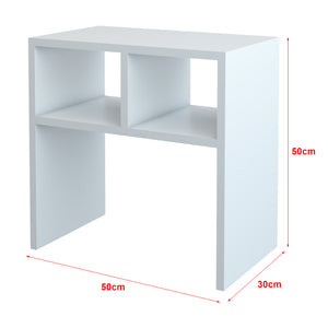 Table d'appoint rectangualire Ravnsborg avec 2 compartiments de stockage 50 x 50 x 30 cm blanc [en.casa]