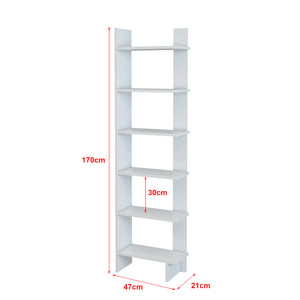 Bibliothèque Midtdjurs à 6 niveaux 170 x 47 x 21 cm blanc [en.casa]