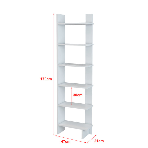 Bibliothèque Midtdjurs à 6 niveaux 170 x 47 x 21 cm blanc [en.casa]