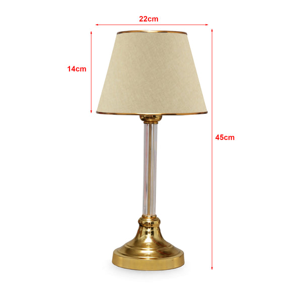 Lampe de table Paisley 1xE27 Beige / Couleur laiton [lux.pro]