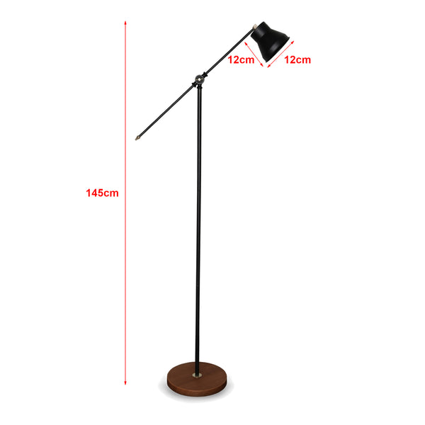 Lampadaire Peterborough hauteur 145 cm E14 effet bois / noir [lux.pro]