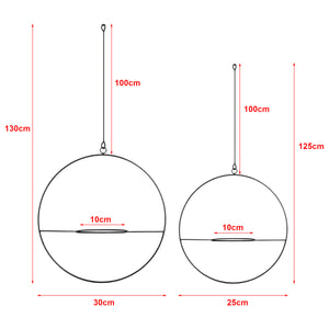 Lot de 2 supports de plante Opsterland à suspendre en métal noir [en.casa]