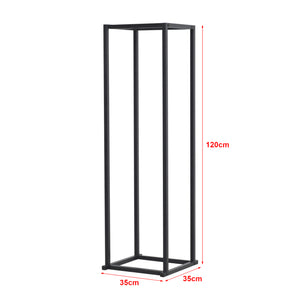 Étagère à bûches Tibro en acier 35x35x120 cm Noir [en.casa]