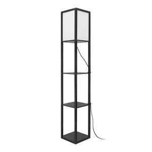 Lampadaire Stapleford avec étagère E27 hauteur 160 cm noir blanc [lux.pro]