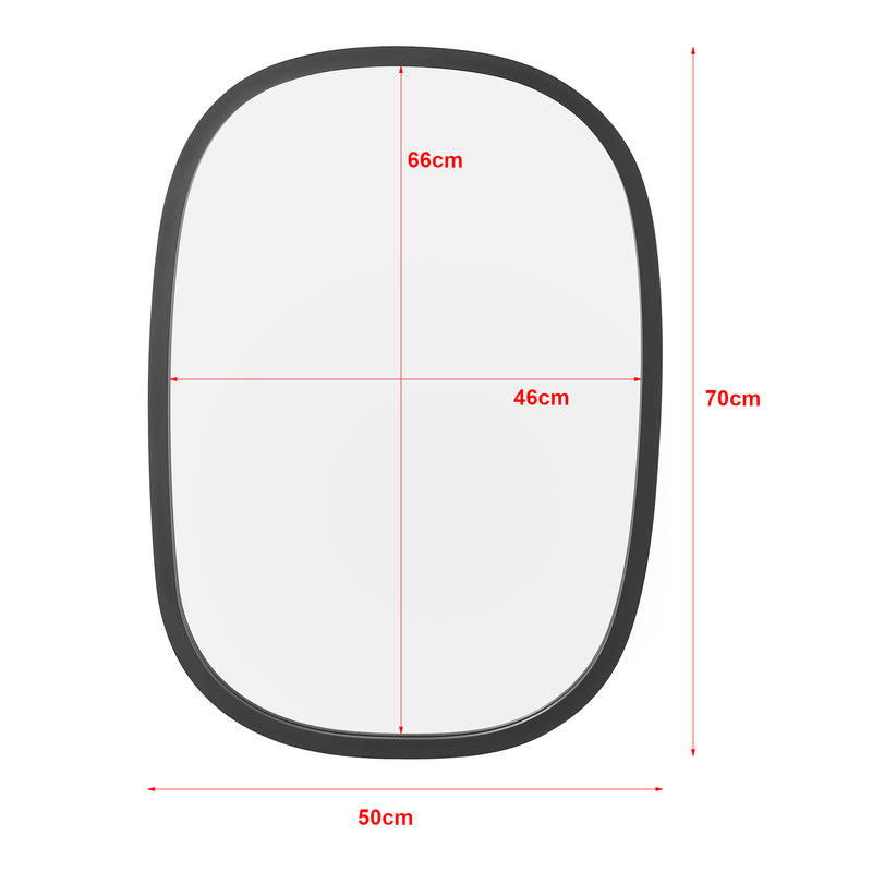 Croquis coté Miroir mural Copertino ovale 70 x 50 cm noir mat [en.casa]