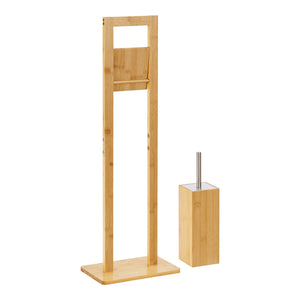 Ensemble WC Västerås Porte-papier toilette avec brosse WC Bambou [en.casa]