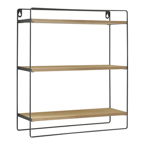 Étagère murale Skovbo à 3 niveaux 43 x 37,5 x 11 cm noir effet bois [en.casa]