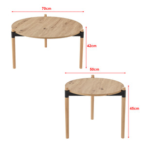 Table basse Kristinestad en set Nature [en.casa]