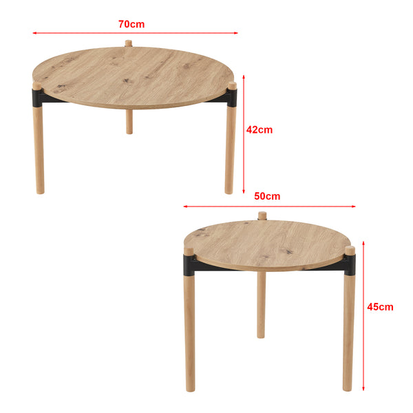 Table basse Kristinestad en set Nature [en.casa]