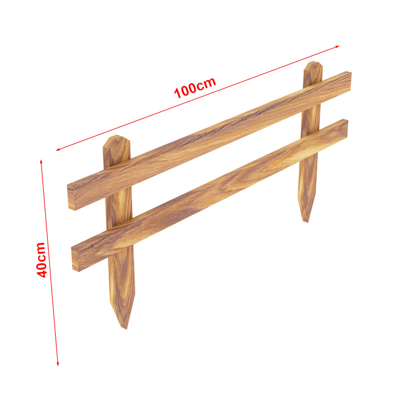 Croquis coté Set de 2 clôtures de jardin Krölpa en bois de pin naturel [en.casa]