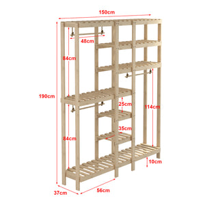 Porte-manteau Fjaler 190x150x37 cm Bois de pin [en.casa]