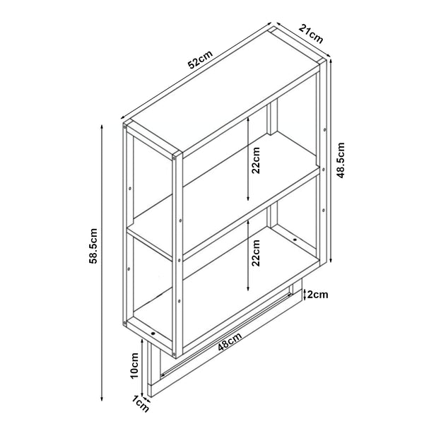 Étagère murale de salle de bain Östra bambou 59 x 52 x 21 cm naturel [en.casa]