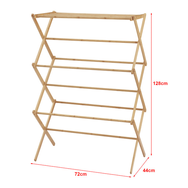 Étendoir pliable Grinau en bambou [en.casa]