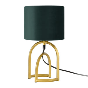 Lampe de Table Smethwick E14 Métal Polyester 34 x 18 x 18 cm Or Vert Foncé lux.pro 