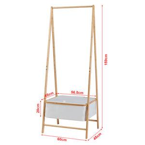 Portemanteau Iitti bambou polyester 159 x 60 x 45 cm naturel blanc [en.casa]