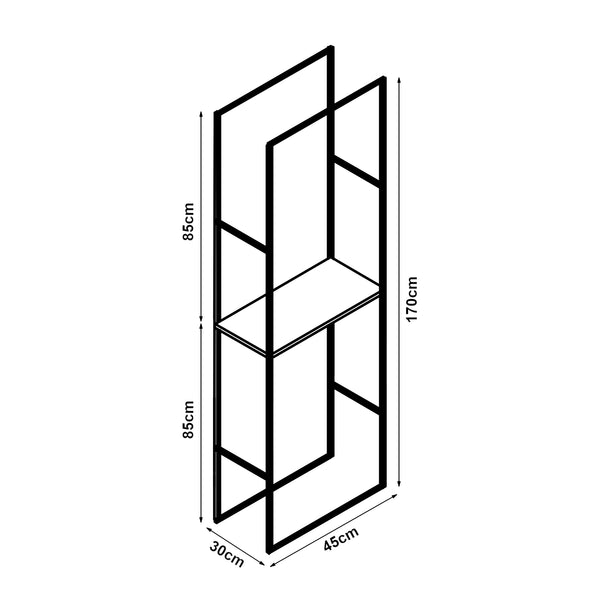 Range-bûches Ulvila pour intérieur 170 x 45 x 30 cm noir [en.casa] 