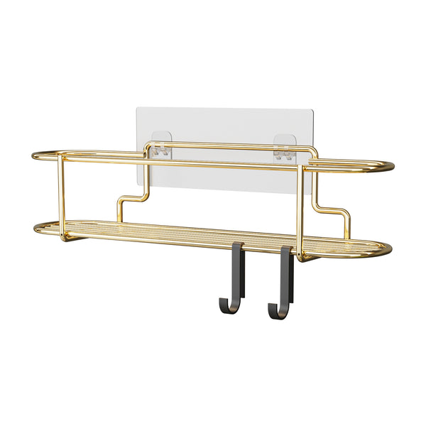 Étagère à épices Naantali métal 32 x 8 x 7 cm or noir [en.casa]