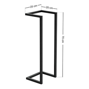 Porte-serviettes mural Loppa acier 70 x 25 x 20 cm noir [en.casa]