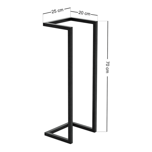 Porte-serviettes mural Loppa acier 70 x 25 x 20 cm noir [en.casa]