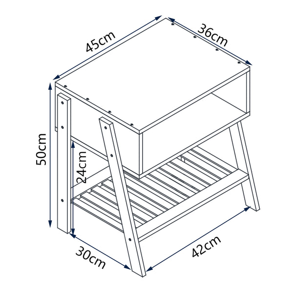 Table de chevet Håbo 50x45x36 cm Bambou [en.casa]