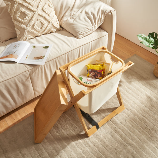 Table de pique-nique Hattfjelldal 53x48x32cm Bambou [en.casa]