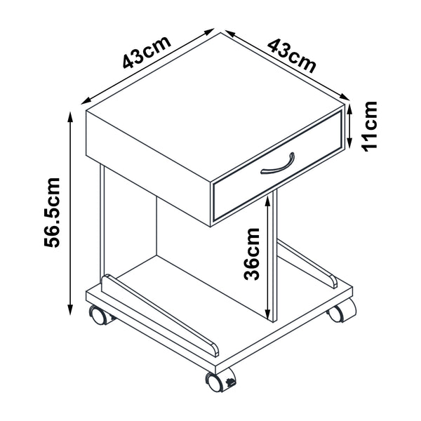 Table roulante Jokkmokk 56,5x43x43 cm Bambou [en.casa]