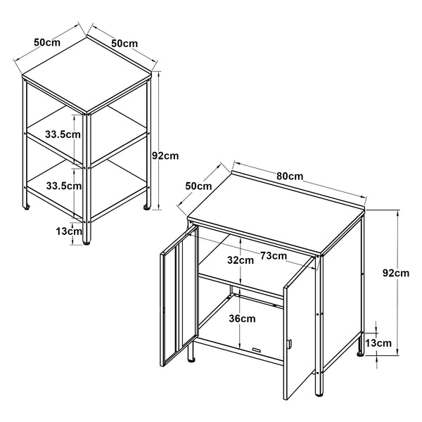 Ensemble d'extérieur Bolognano Étagère et armoire Noirs, mat [casa.pro]