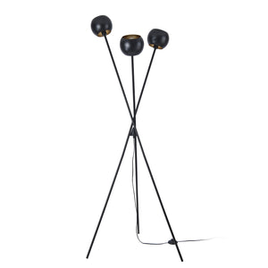 Lampadaire Nykvarn avec 3 douille E14 métal 161 x 58 cm noir or lux.pro