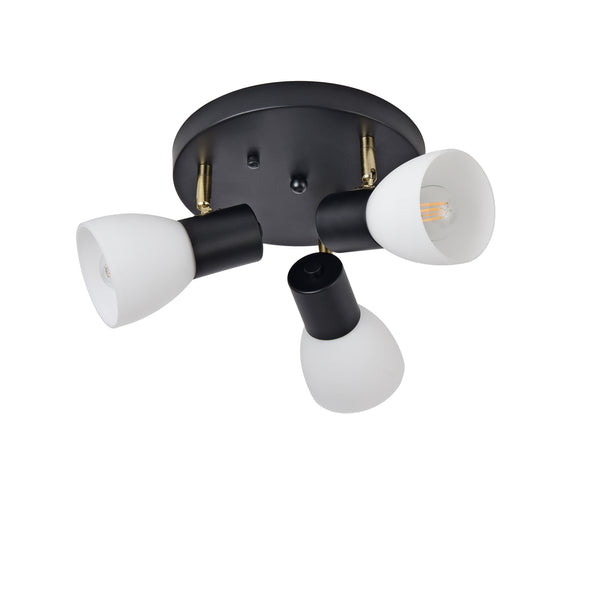 Plafonnier Abbey Noir / Blanc [lux.pro]