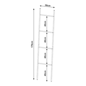 Échelle à serviettes Bodø acier 176x38 cm noir [en.casa]