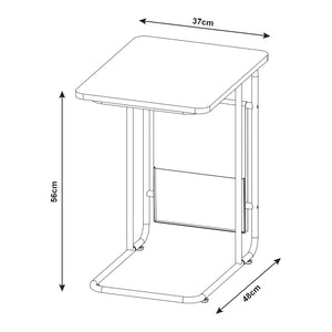 Table de bureau Dyrøy 56x48x37cm Blanc/Chêne [en.casa]