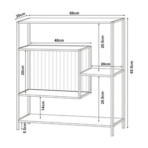 Table console Beesel métal 66 x 60 x 20 cm noir [en.casa]