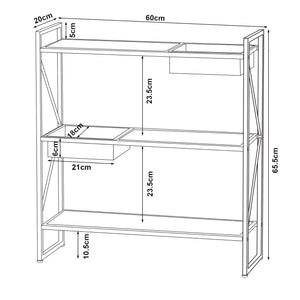 Étagère à fleurs Berkelland métal 66 x 60 x 20 cm noir [en.casa]