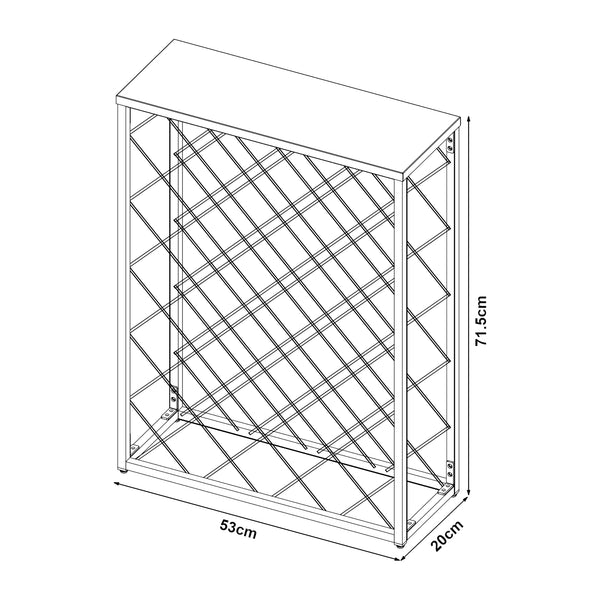 Casier à vin Taivassalo pour 25 bouteilles acier 72 x 53 x 20 cm noir mat [en.casa]