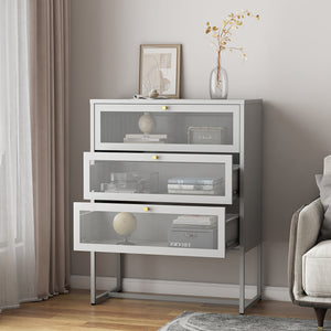 Commode Sund acier 105 x 80 x 40 cm gris [en.casa]