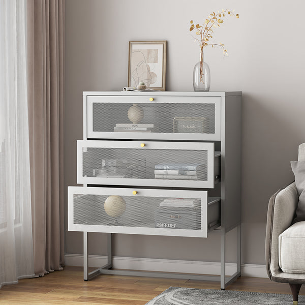 Commode Sund acier 105 x 80 x 40 cm gris [en.casa]