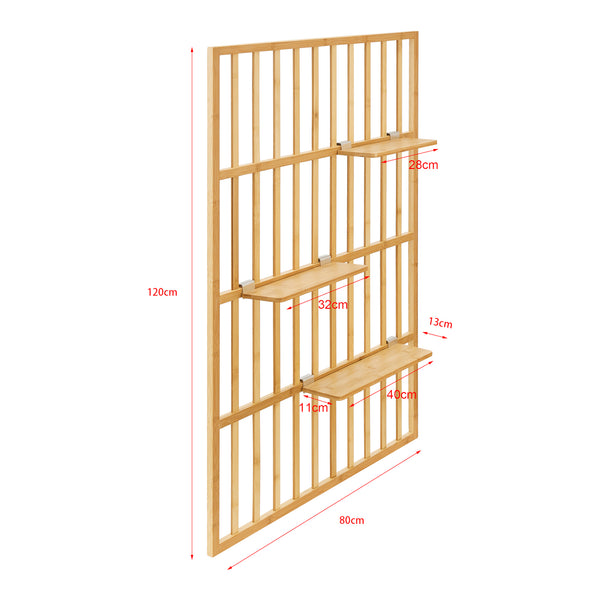 Étagère murale Røst bambou 120 x 80 x 13 cm naturel [en.casa]