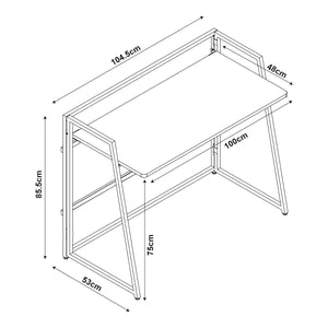 Bureau rabattable Ringerike 104,5x53x85,5cm Noir/Noyer [en.casa]