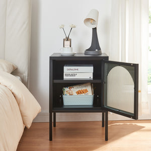 Table de nuit Karlskrona 60x42,5x40 cm Noir, mat [en.casa]