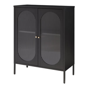 Buffet Karlskrona 102x80x40 cm Noir mat [en.casa]