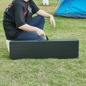 Ensemble banc pliant 2 pcs. Aspect rotin noir [en.casa]