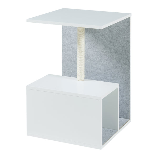 Table d'appoint avec poteau à griffer Masfjorden Blanc [en.casa]