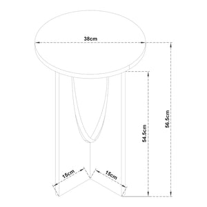 Table d'appoint Rindal 38x56,5 cm aspect chêne [en.casa]