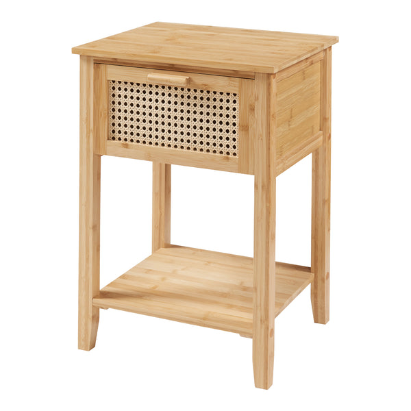 Table de chevet Leirfjord 60x40x35 cm Bambou Naturel [en.casa]