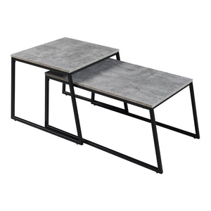 Table d'appoint Hyllestad lot de 2 Noir/effet béton [en.casa]